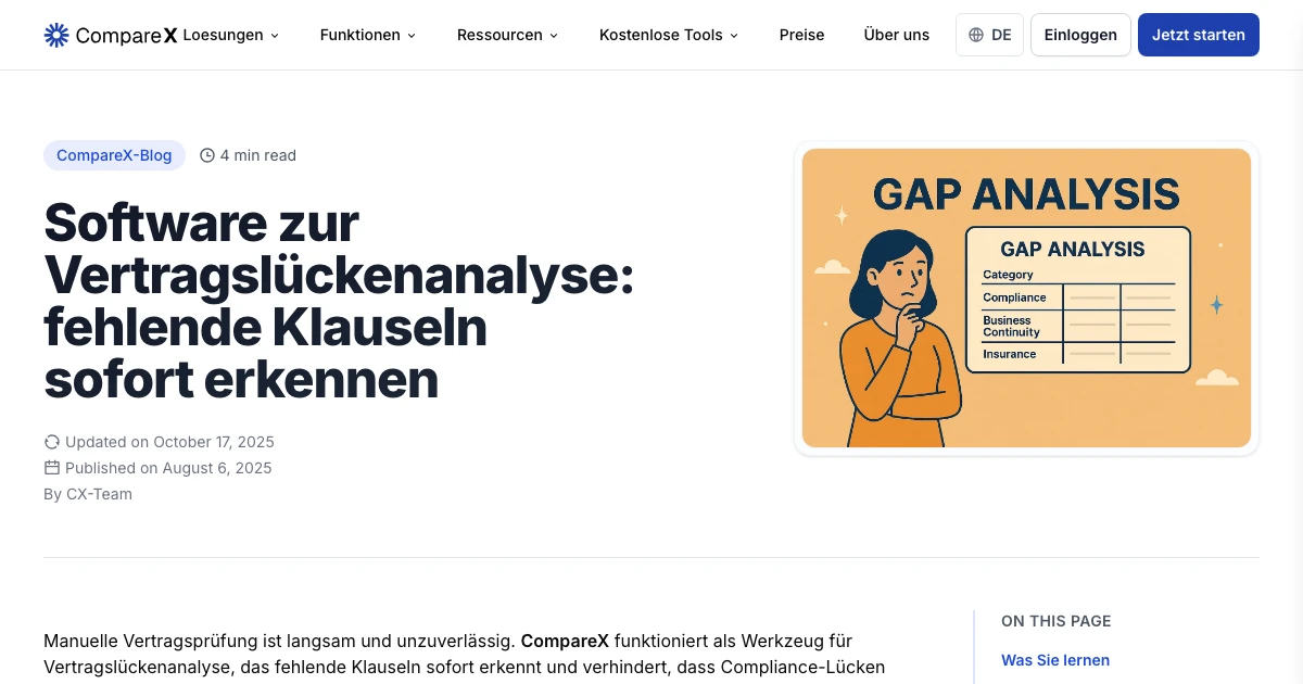 Comparex Fehlende Klauseln mit KI-Gap-Analyse erkennen | CompareX KI