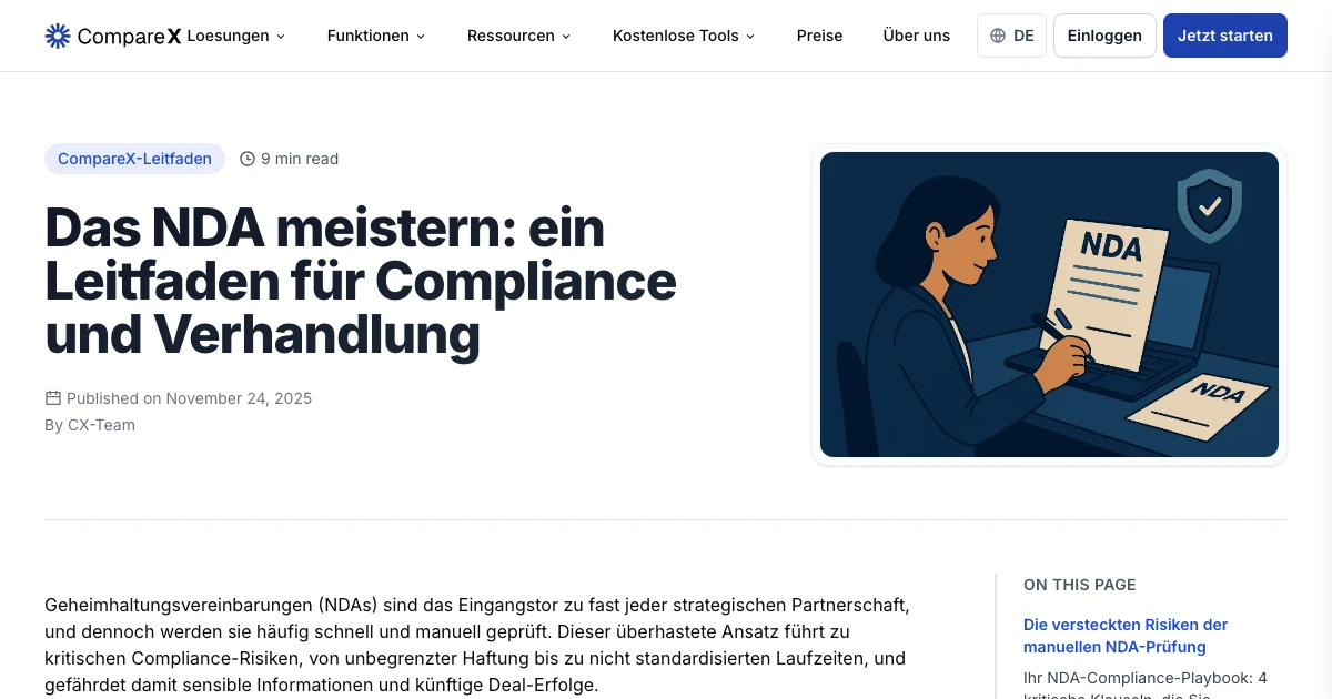 Comparex NDA-Compliance und Verhandlung mit KI meistern | CompareX KI