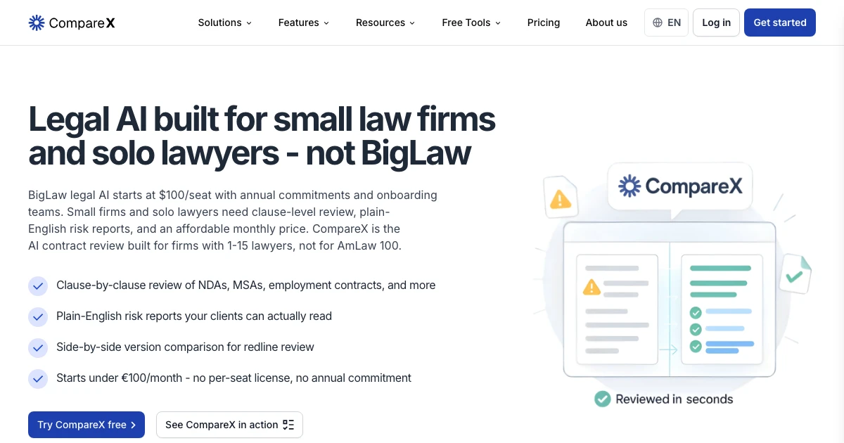 Comparex Legal AI for Small Law Firms and Solo Lawyers | CompareX