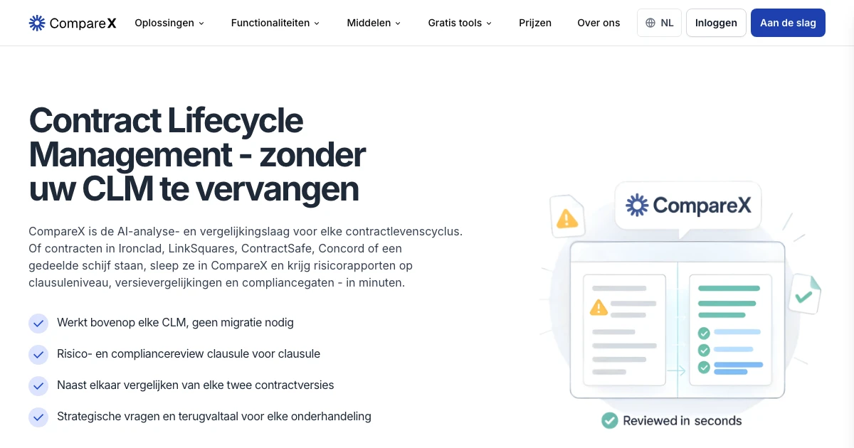 Comparex Contract Lifecycle Management - AI-reviewlaag | CompareX